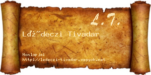 Lédeczi Tivadar névjegykártya