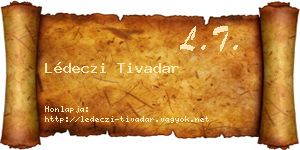 Lédeczi Tivadar névjegykártya